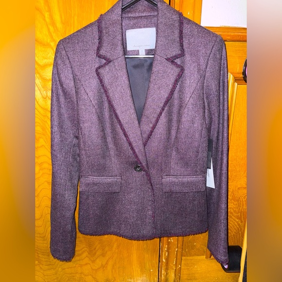 Classiques Entier Jackets & Blazers - Grey/dark purple blazer with fake front pockets NWT 0P classiques entier